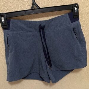 Alia Blue Athletic Shorts with Drawstring Waist